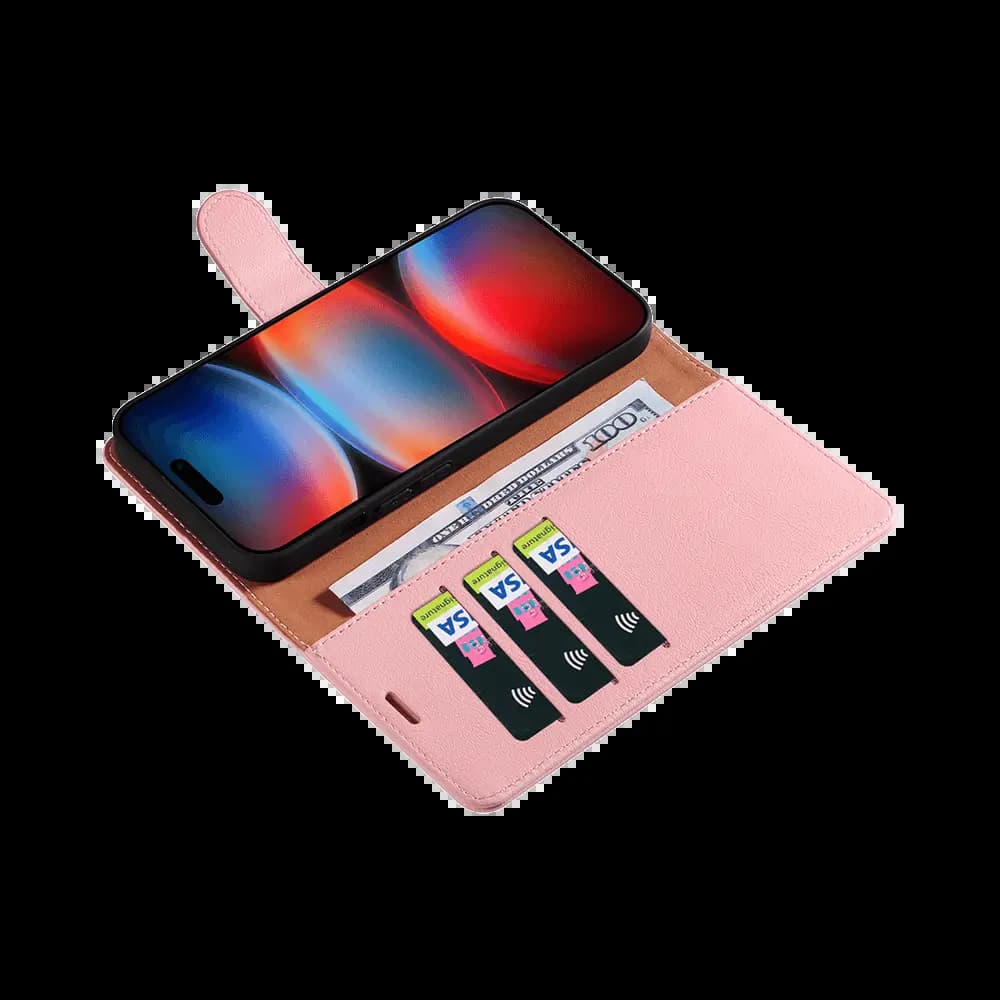 Housse folio anti-RFID iPhone 17 Pro Max – PROTECT IP011 Rose - Vue 3