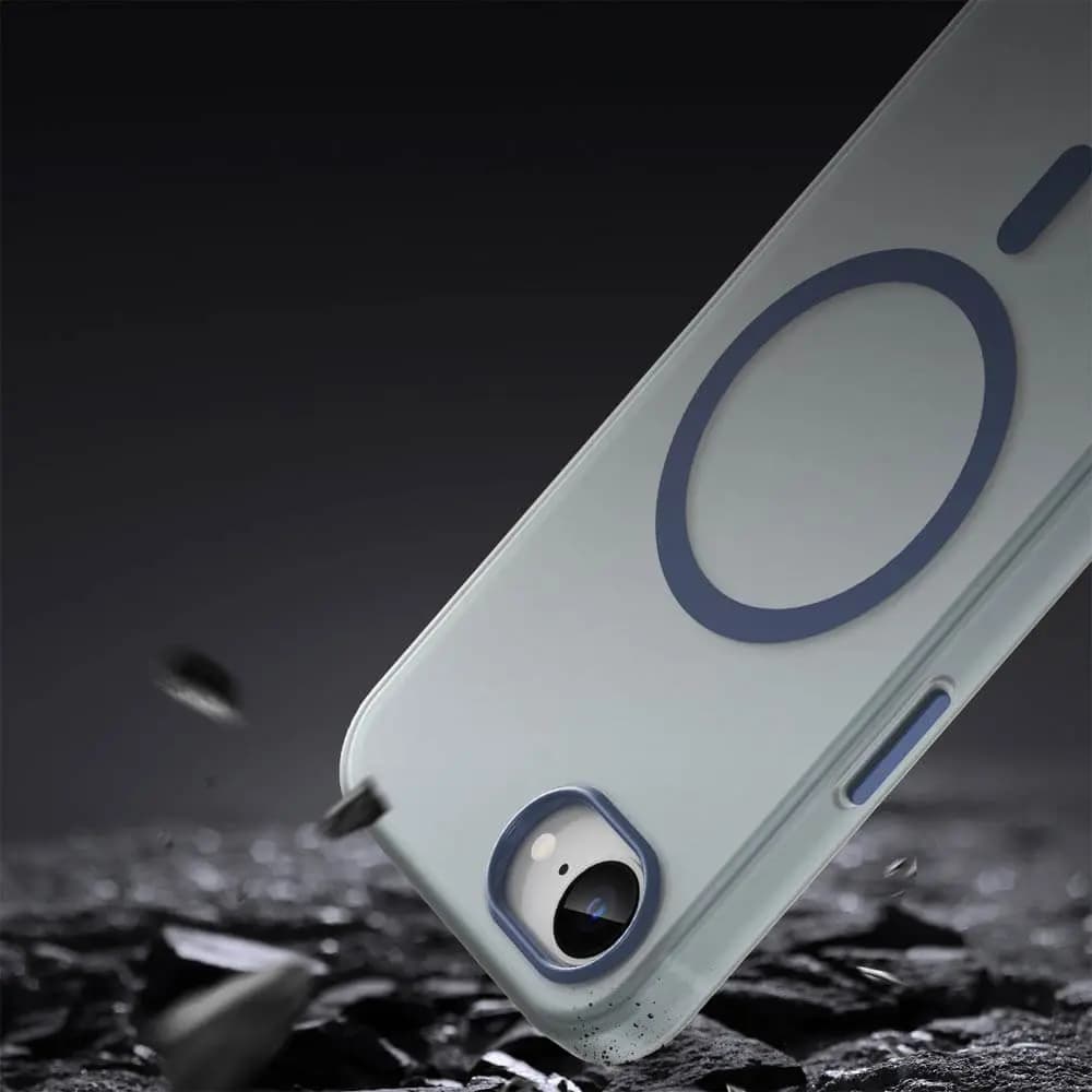 Coque MagSafe iPhone 16e / iPhone 17e bi-matière – PROTECT MF-006 Bleu Marine - Vue 4