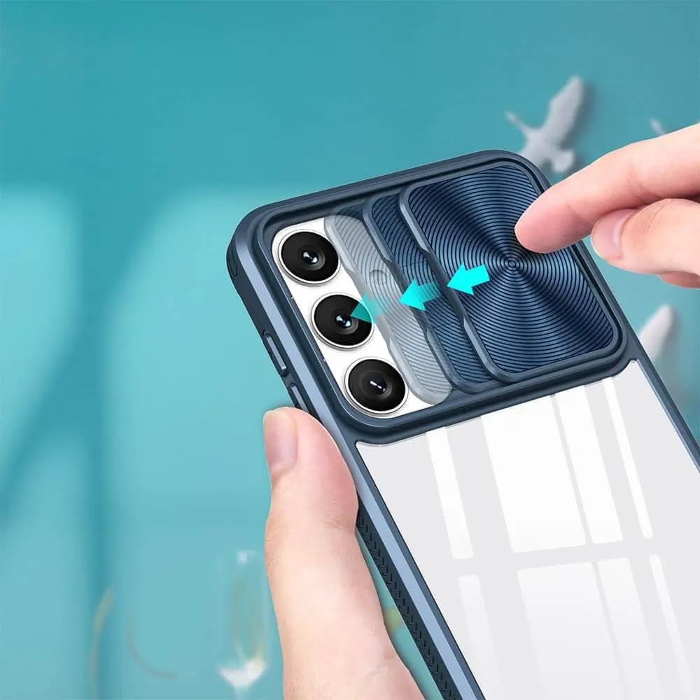 Coque avec cache caméra – Samsung Galaxy S25 – PROTECT IE027 Bleu Marine - Vue 3