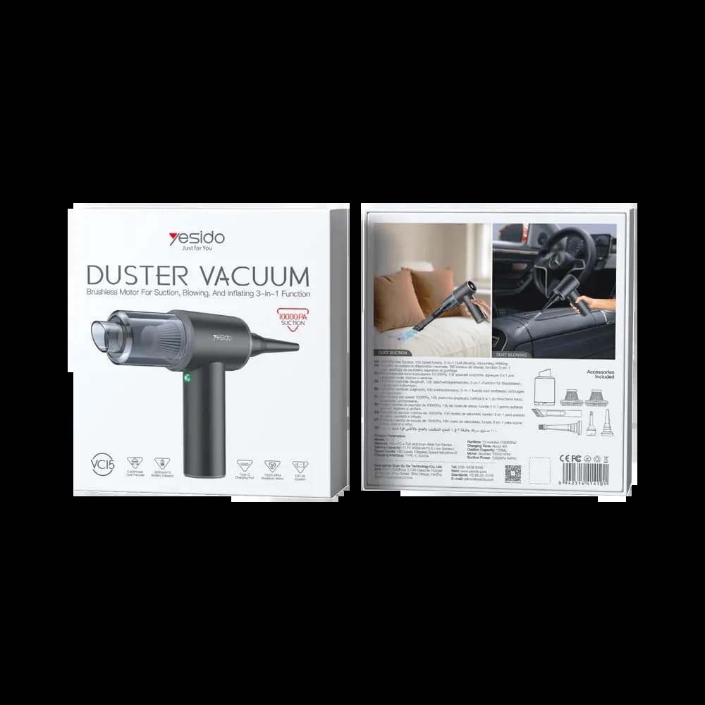 Mini Aspirateur Portable Yesido VC15 3 en 1 Noir - Vue 2