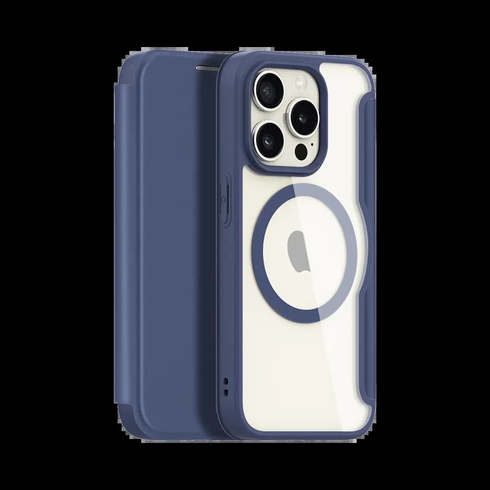Housse folio MagSafe iPhone 15 Pro – Dux Ducis Skin X Pro Bleu - Vue 2