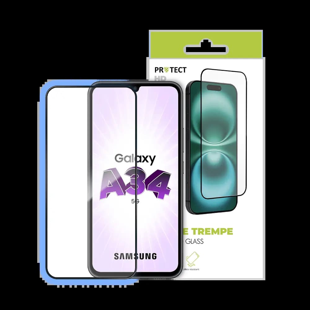 Verre trempé Samsung Galaxy A34 5G - protection écran 9H - PROTECT Transparent - Vue 3