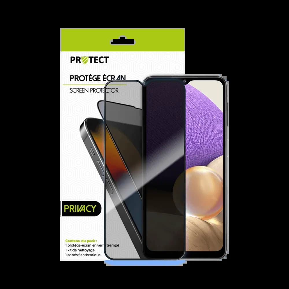 Verre trempé anti-espions 9H – Samsung Galaxy A32 5G – PROTECT Transparent - Vue 2
