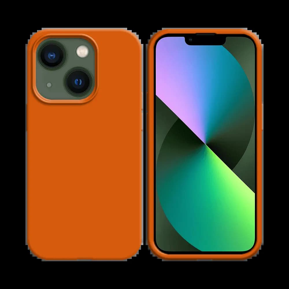 Coque Silicone Compatible pour Apple iPhone 13 Mini (#13) Orange