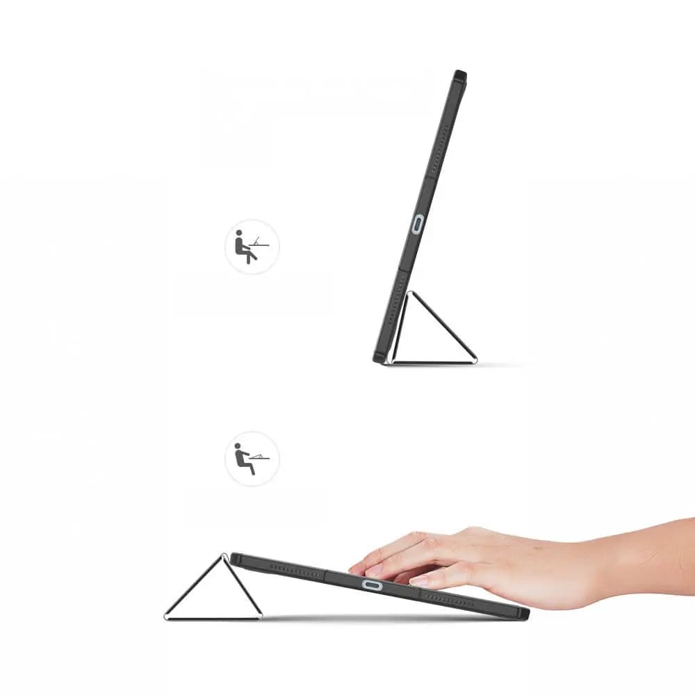 Housse folio iPad Air 4 / 5 avec dos transparent & porte-stylet - Dux Ducis Toby Noir - Vue 9