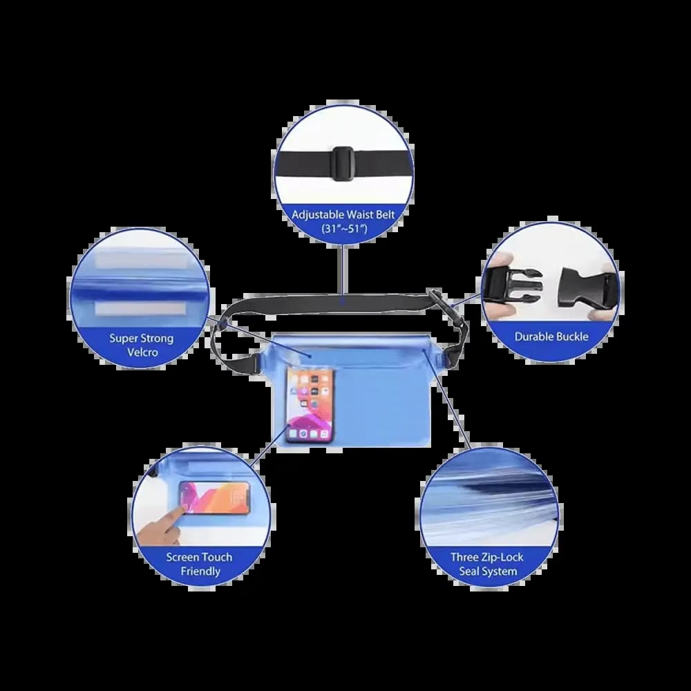 Pochette Ceinture Étanche Bleu - Vue 9