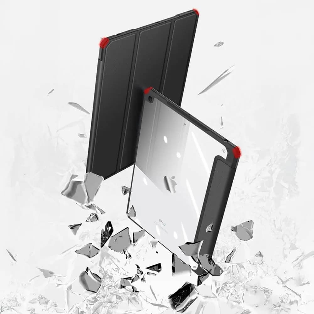 Housse folio iPad 7 / 8 avec dos transparent & porte-stylet - Dux Ducis Toby Noir - Vue 3