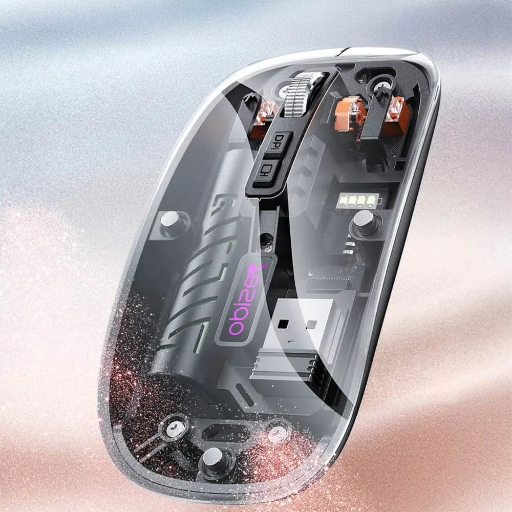 Souris sans fil transparente (Bluetooth + USB) - Yesido KB29 - Vue 4