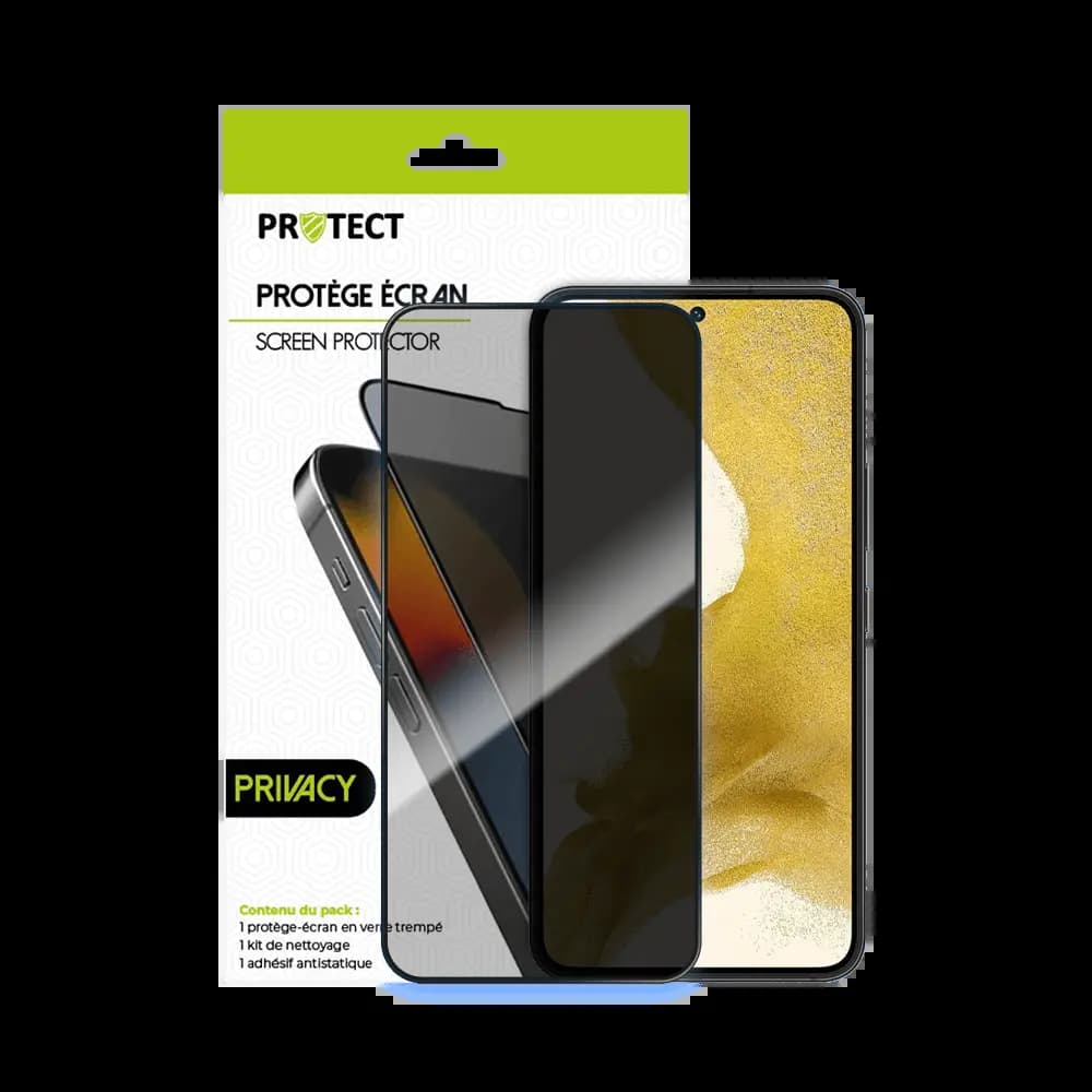 Verre trempé anti-espions 9H – Samsung Galaxy S22 – PROTECT Transparent - Vue 2