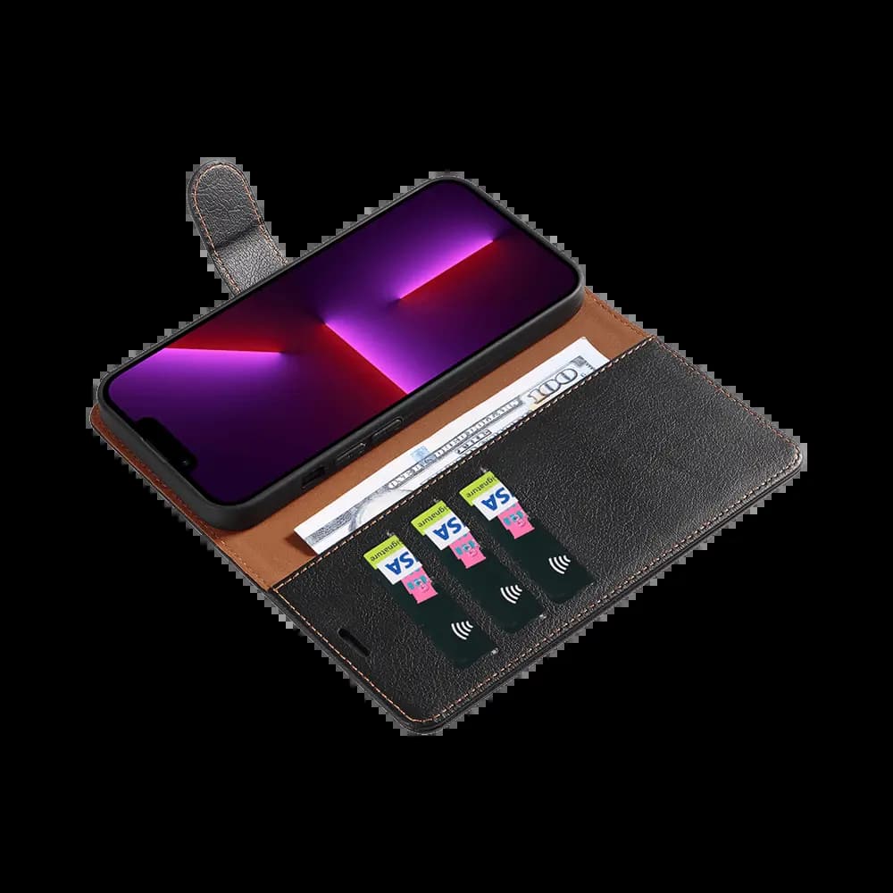 Housse folio anti-RFID iPhone 12 Pro Max – PROTECT IP011 Noir - Vue 3