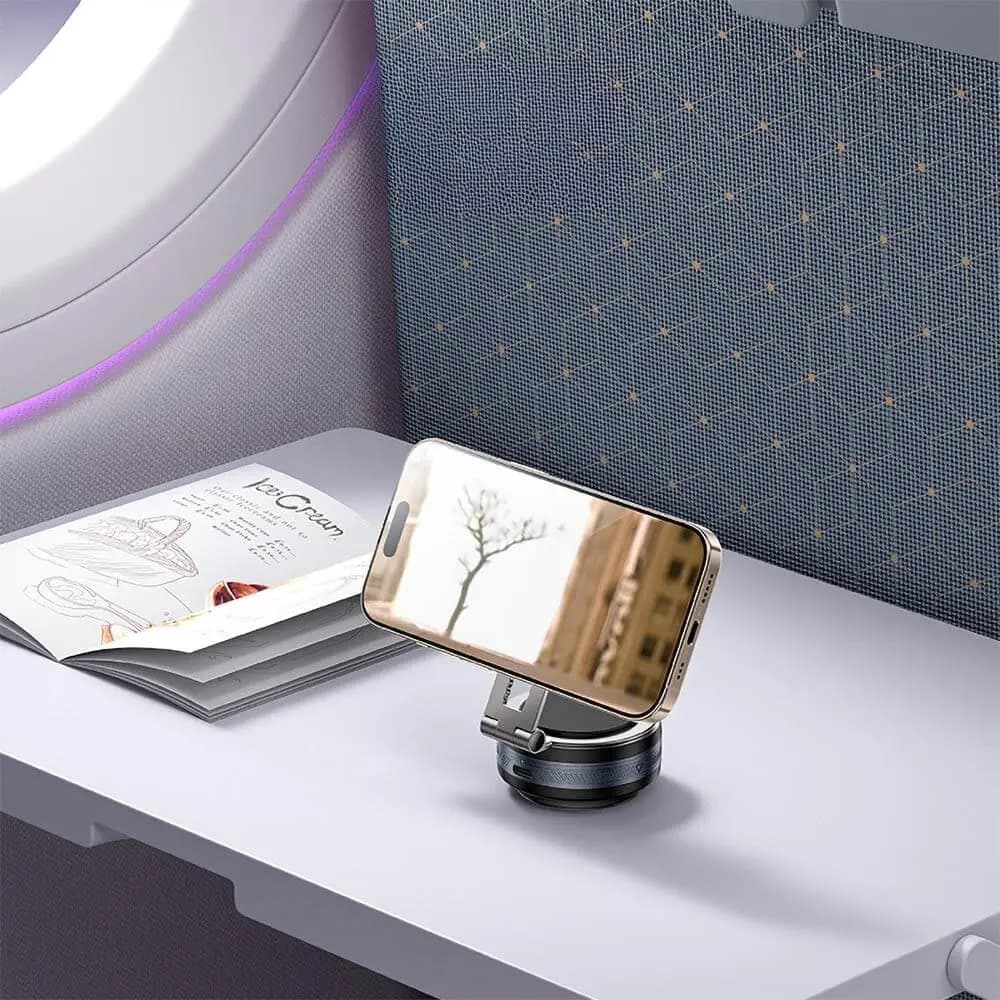 Support Smartphone Magnétique pour Voiture Yesido Rotation 360° Noir - Vue 4