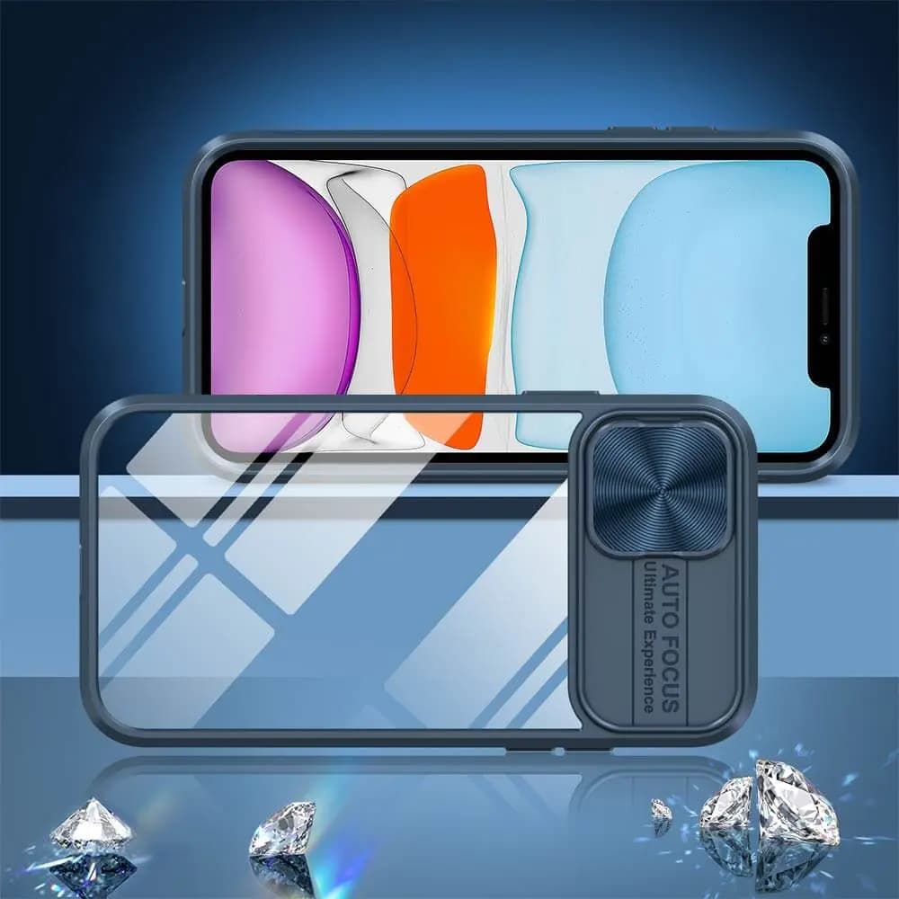 Coque avec cache caméra iPhone 11 – PROTECT IE027 Bleu Marine - Vue 2