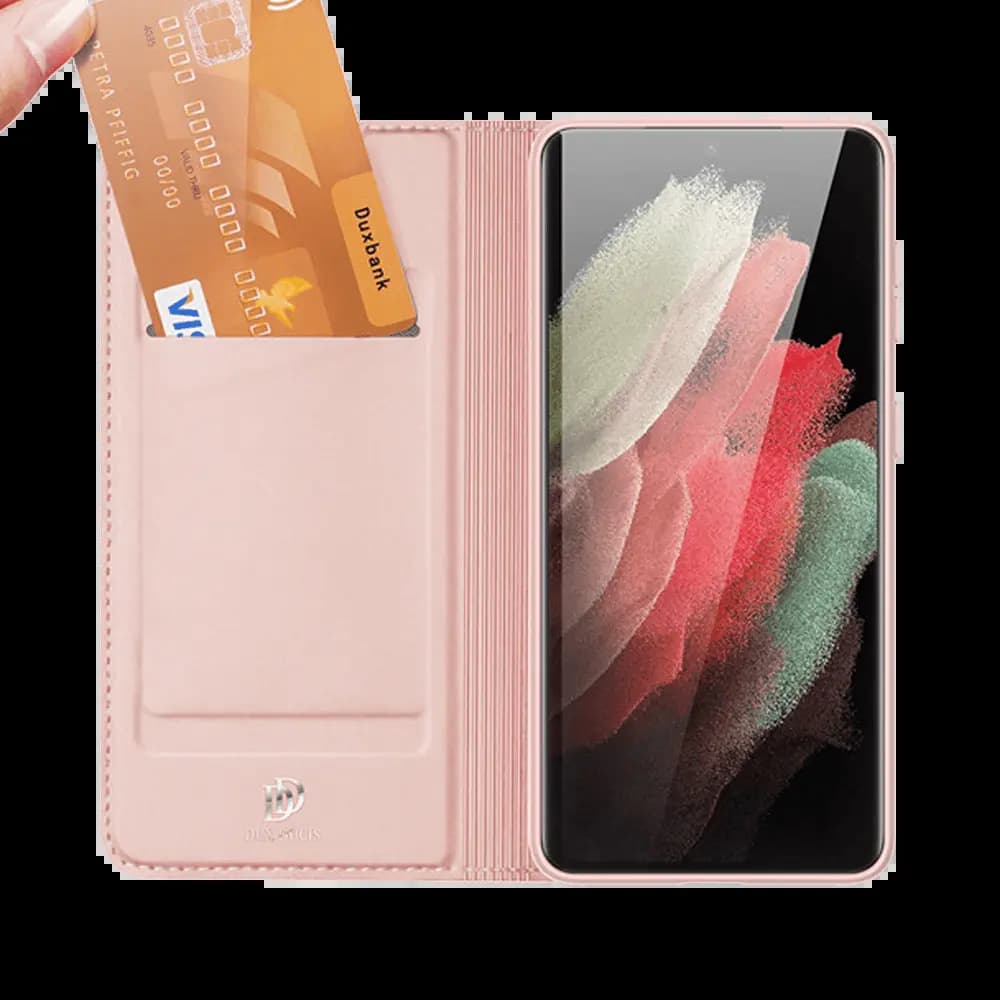 Housse folio Samsung Galaxy S21 Ultra porte-carte – Dux Ducis Skin Pro Noir - Vue 2