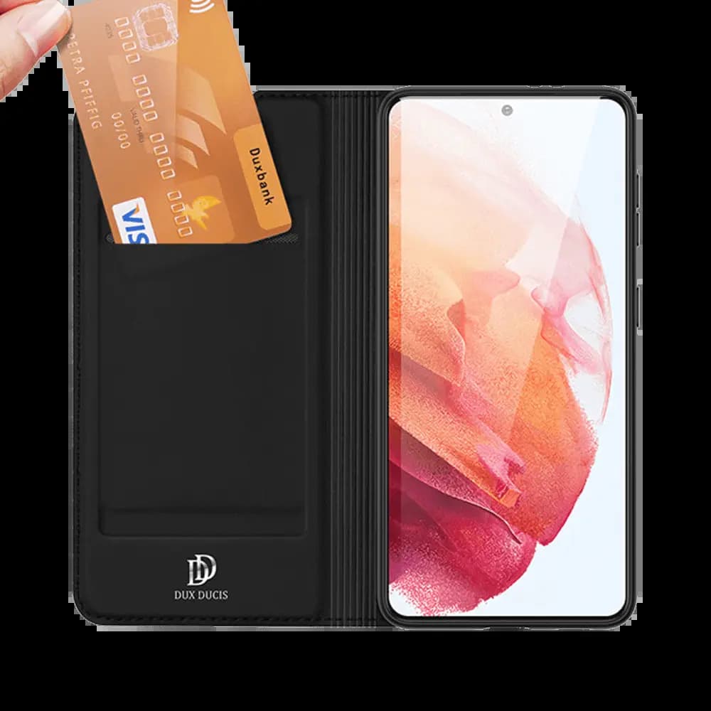 Housse folio Samsung Galaxy S21 FE porte-carte – Dux Ducis Skin Pro Noir - Vue 2