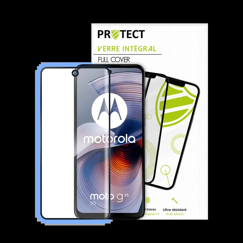 Verre trempé intégral 5D 9H – protection écran Motorola Moto G55 5G – PROTECT Noir - Vue 2