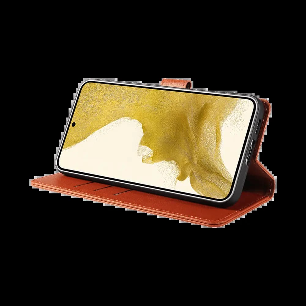 Housse folio anti-RFID Samsung Galaxy S24 FE – PROTECT IP011 Marron - Vue 5