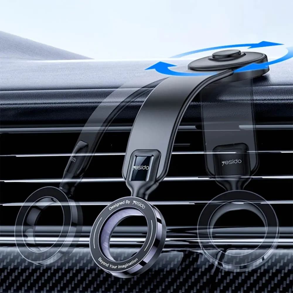 Support smartphone magnétique pour voiture Yesido C217 Noir - Vue 4