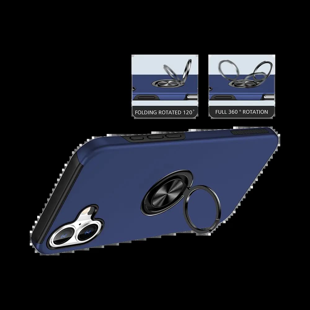 Coque de protection iPhone 16 Plus avec anneau rotatif – PROTECT IE013 Bleu - Vue 3