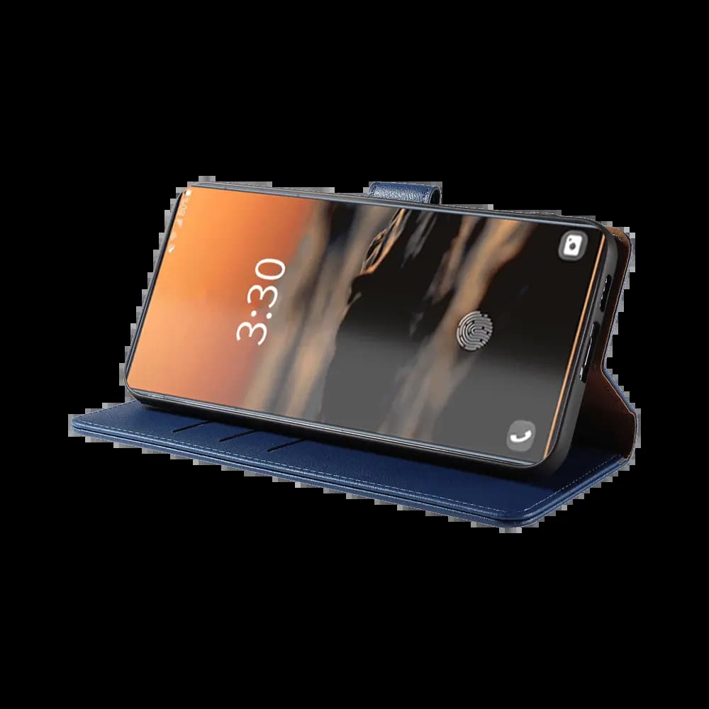 Housse folio anti-RFID Samsung Galaxy S22 Ultra – PROTECT IP011 Bleu Marine - Vue 5