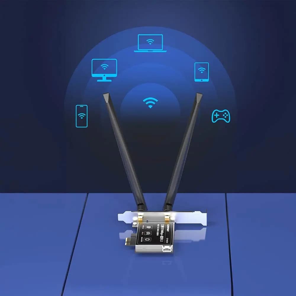 Carte WiFi PCI-E Comfast Wifi 6 + Bluetooth (5374 Mbps) - Vue 3