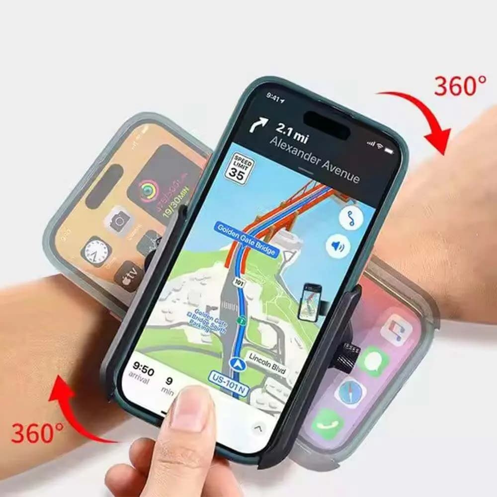 Support Smartphone Universel pour Poignet Rotatif 360° Noir - Vue 32