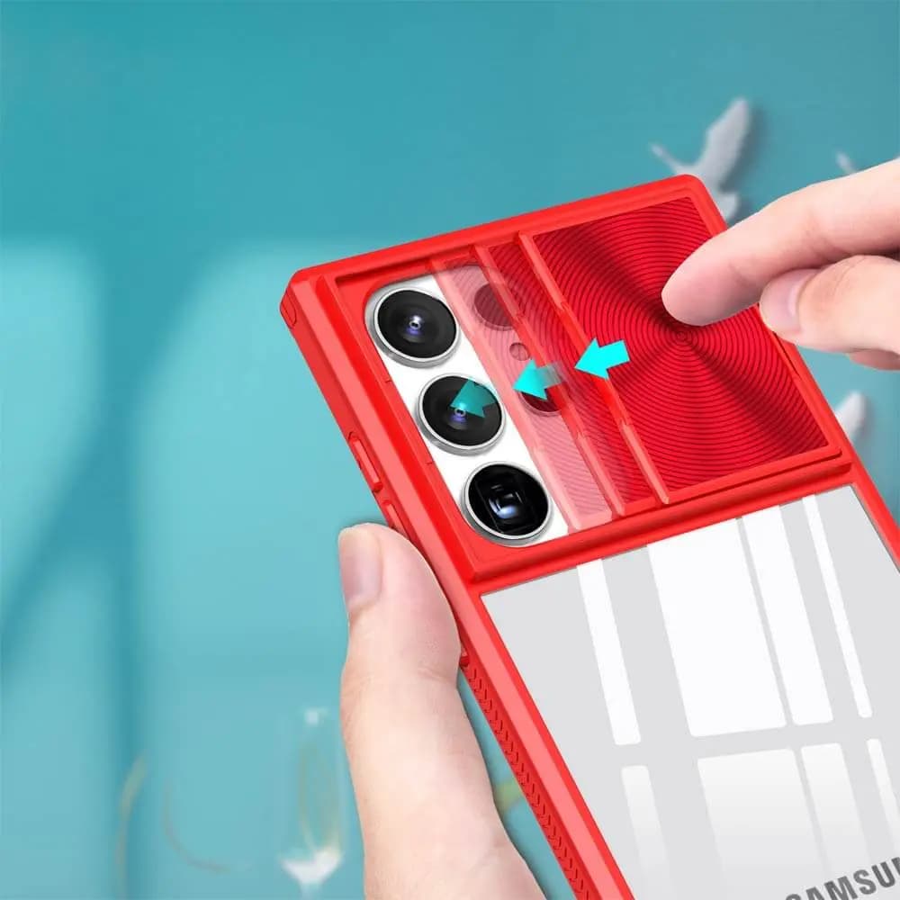 Coque avec cache caméra – Samsung Galaxy S25 Ultra – PROTECT IE027 Rouge  - Vue 3