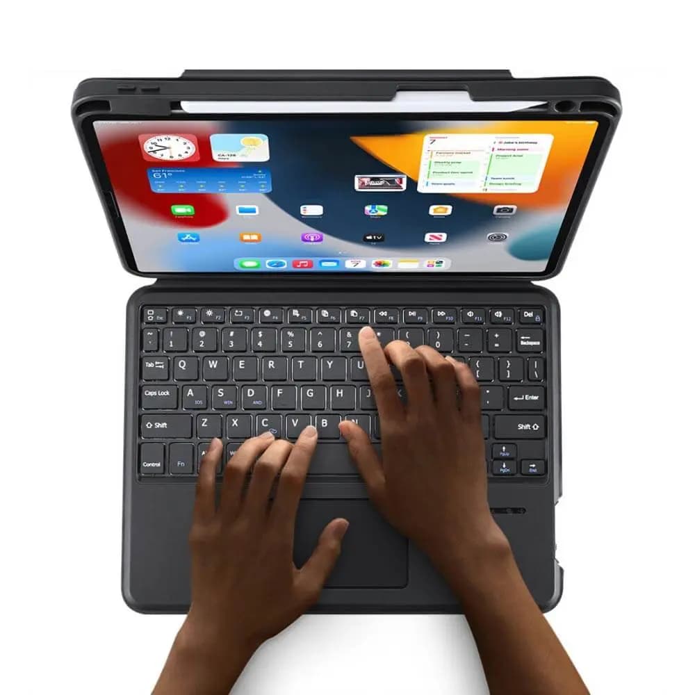 Housse clavier rétroéclairé iPad Pro 11" (Gén 1 à 4) & iPad Air 4, 5, 11" M2 avec trackpad - Dux Ducis DK Noir - Vue 72
