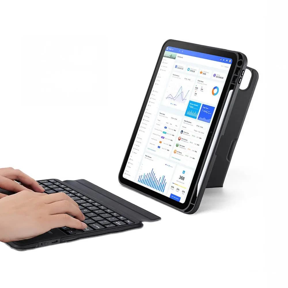 Housse clavier rétroéclairé iPad 10 avec trackpad - Dux Ducis DK Noir - Vue 3