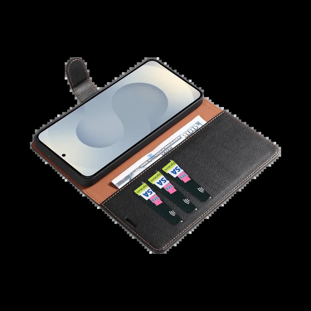 Housse folio anti-RFID Samsung Galaxy S25 – PROTECT IP011 Noir - Vue 3