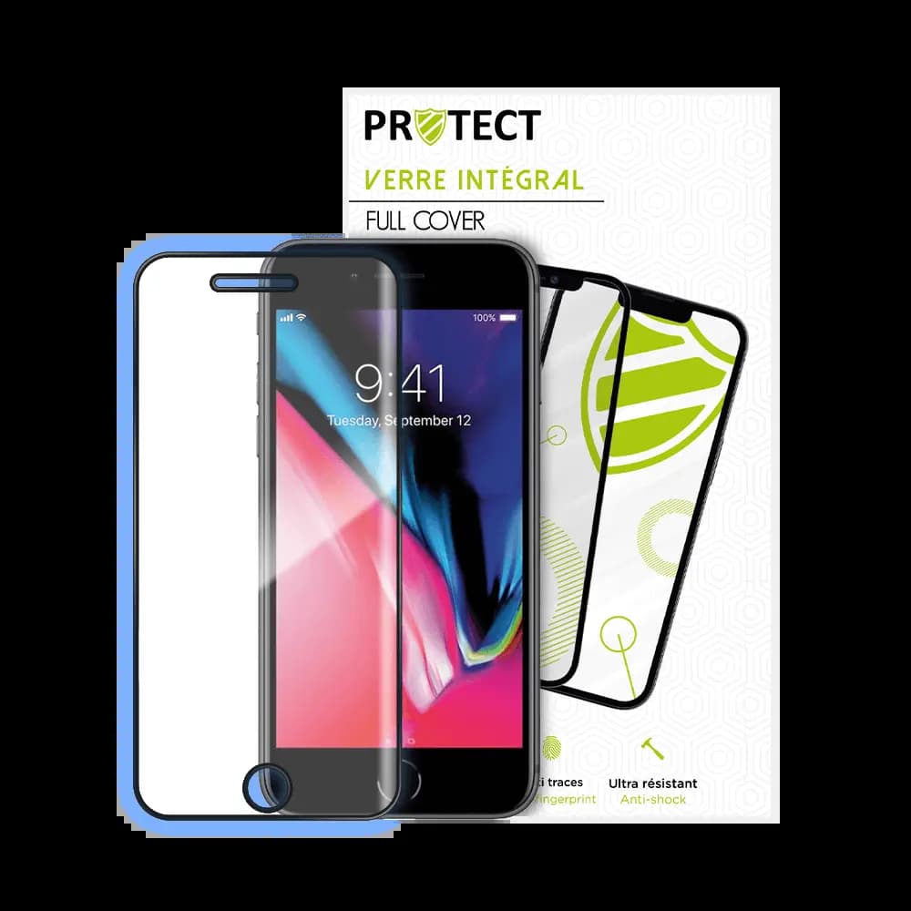 Verre trempé intégral 5D 9H – Protection écran compatible Apple iPhone 7 / 8 – PROTECT Noir - Vue 2