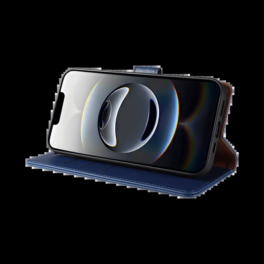 Housse folio anti-RFID iPhone 16e – PROTECT IP011 Bleu Marine - Vue 5