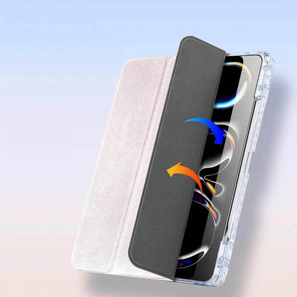 Housse folio iPad Pro 11" M4 avec porte-stylet - Dux Ducis Unid Rose - Vue 4