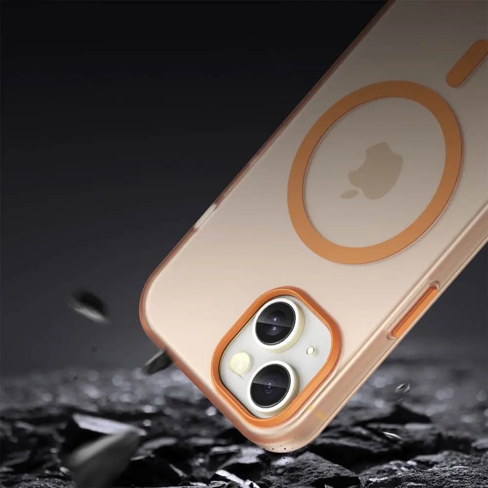 Coque MagSafe bi-matière – iPhone 15 – PROTECT MF-006 Orange - Vue 4