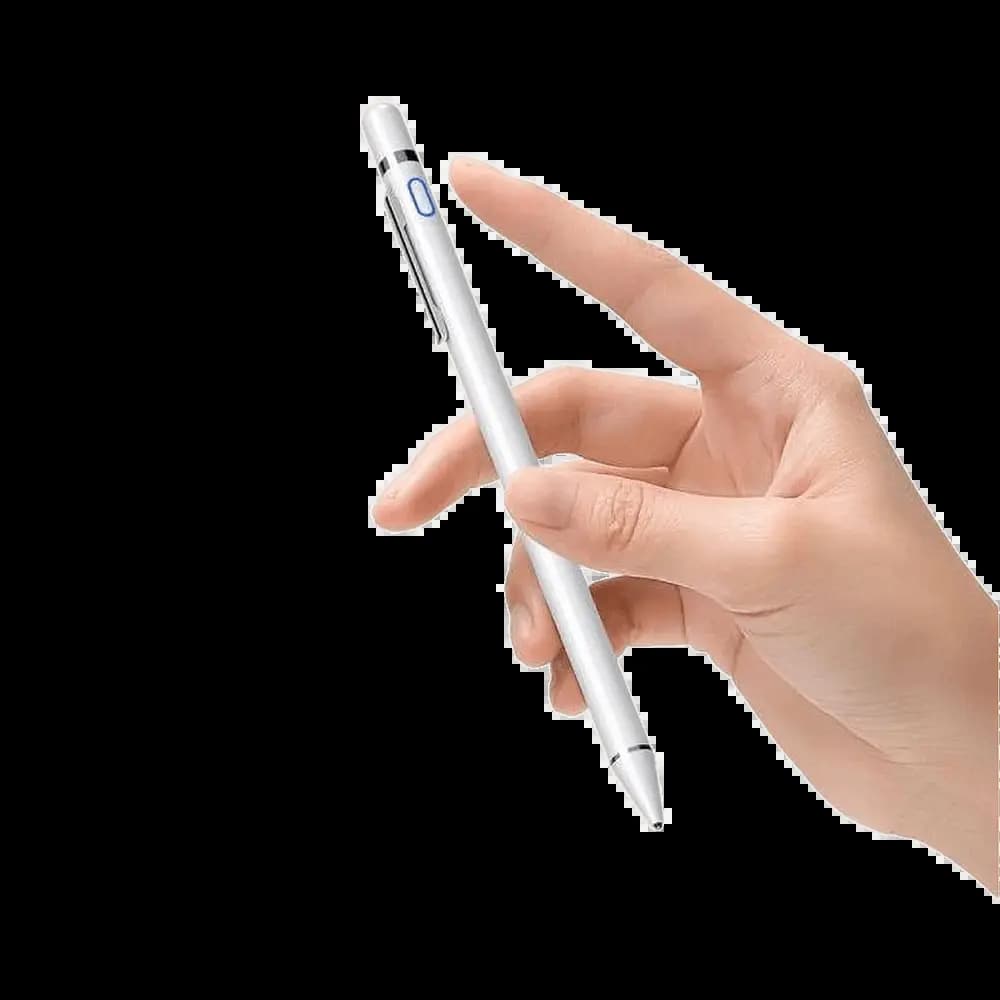 Stylet capacitif pour smartphone et tablette avec clip de fixation intégré - Usams US-ZB057 Blanc - Vue 2