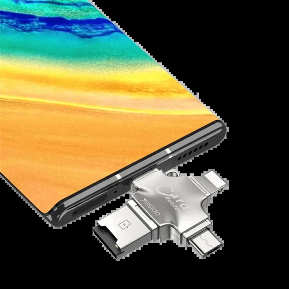 Lecteur de carte Micro SD 3 en 1 - Yesido GS13 Argent - Vue 2