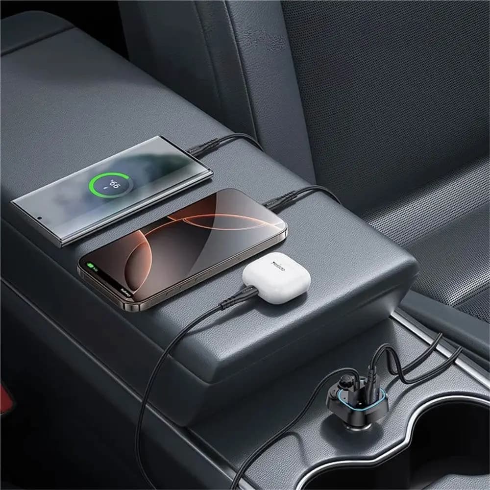 Transmetteur FM Bluetooth & Chargeur Voiture Yesido 15W Noir - Vue 2