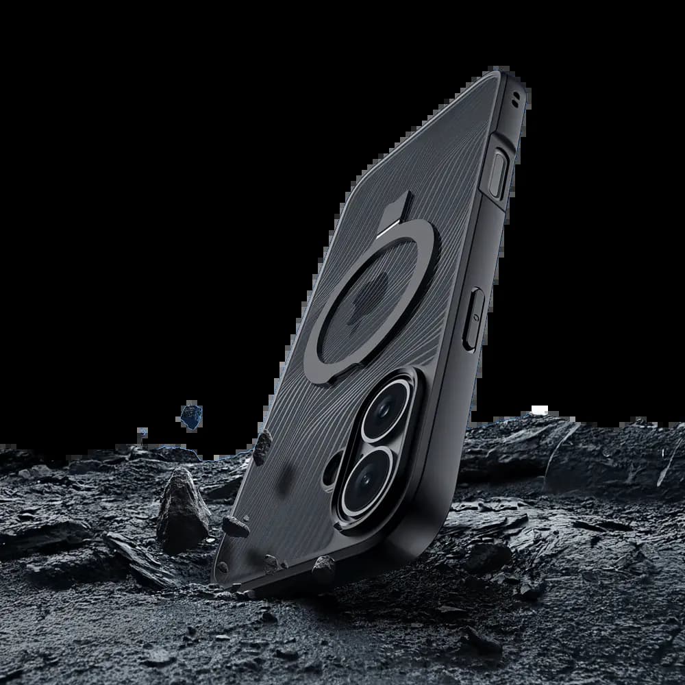 Coque MagSafe avec support – iPhone 16 – Dux Ducis Aimo Mag Noir - Vue 4