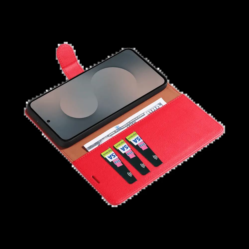 Housse folio anti-RFID Samsung Galaxy S25 FE – PROTECT IP011 Rouge - Vue 3