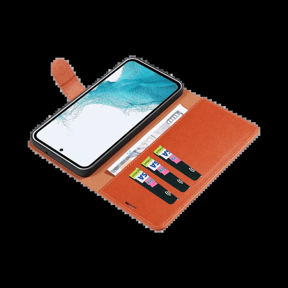 Housse folio anti-RFID Samsung Galaxy A35 5G – PROTECT IP011 Marron - Vue 3