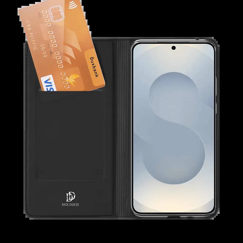 Housse folio Samsung Galaxy S25 Edge porte-carte – Dux Ducis Skin Pro Noir - Vue 2