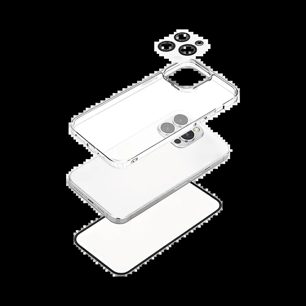 Pack de protection coque + protection lentille + verre trempé pour iPhone 11 Pro Max PROTECT - Transparent - Vue 3