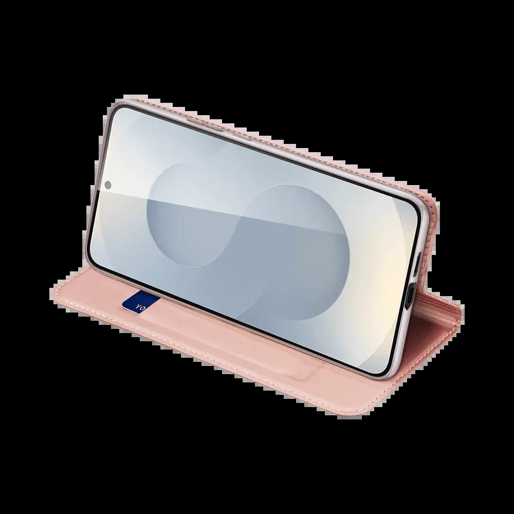 Housse folio Samsung Galaxy S25 porte-carte – Dux Ducis Skin Pro Rose - Vue 3