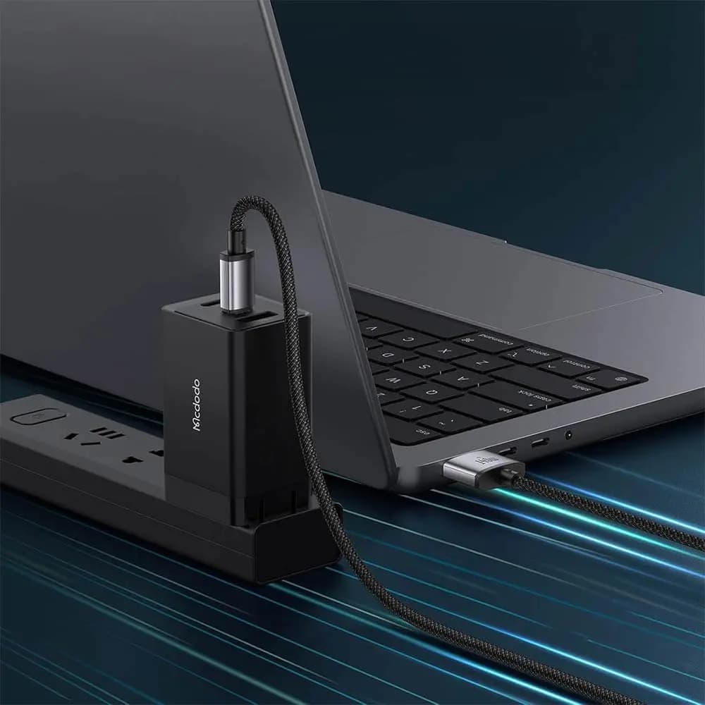 Câble de charge USB-C vers MagSafe 3 140W 2m – pour MacBook Pro / Air – Mcdodo CA-1470 Gris - Vue 3