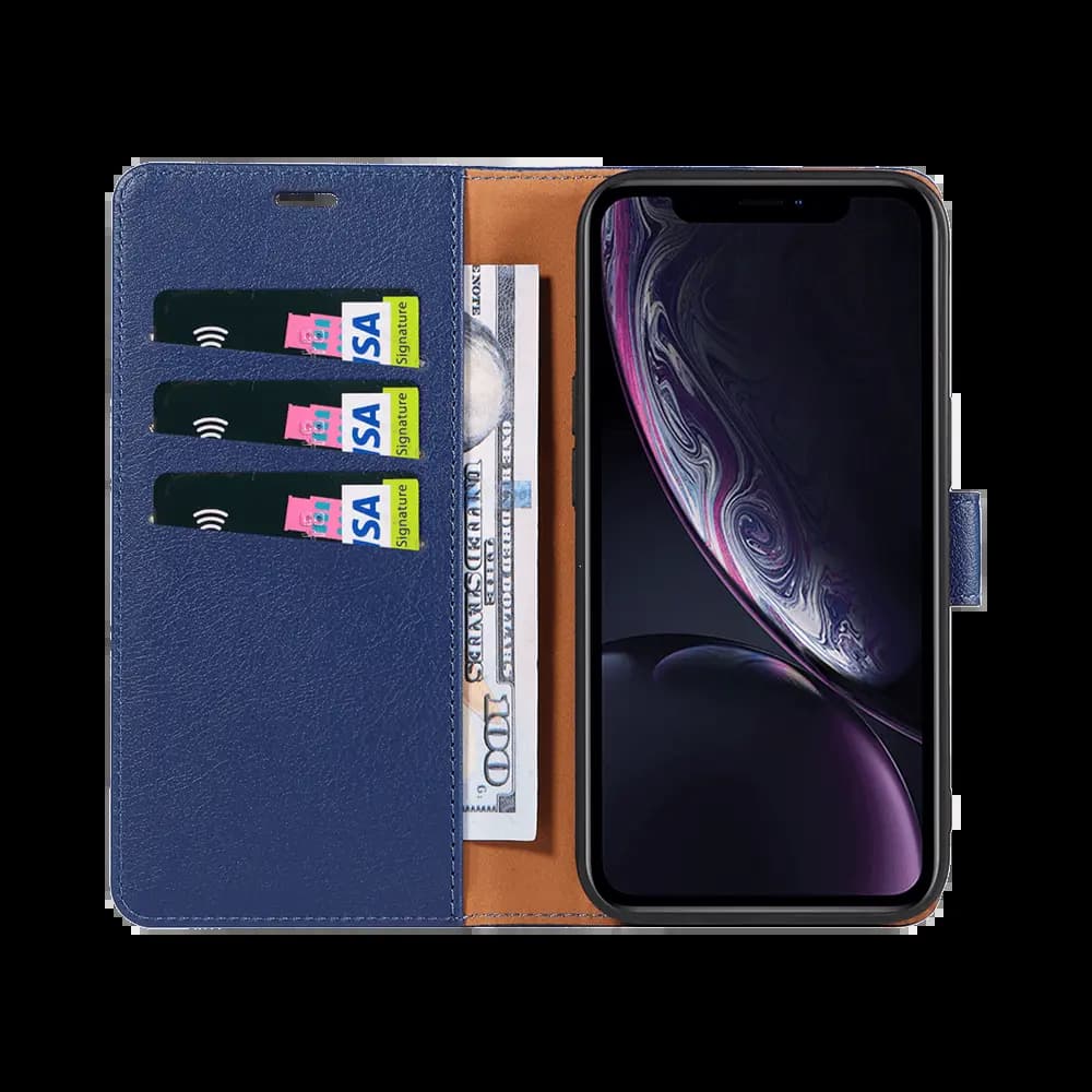 Housse folio anti-RFID iPhone XR – PROTECT IP011 Bleu Marine - Vue 2