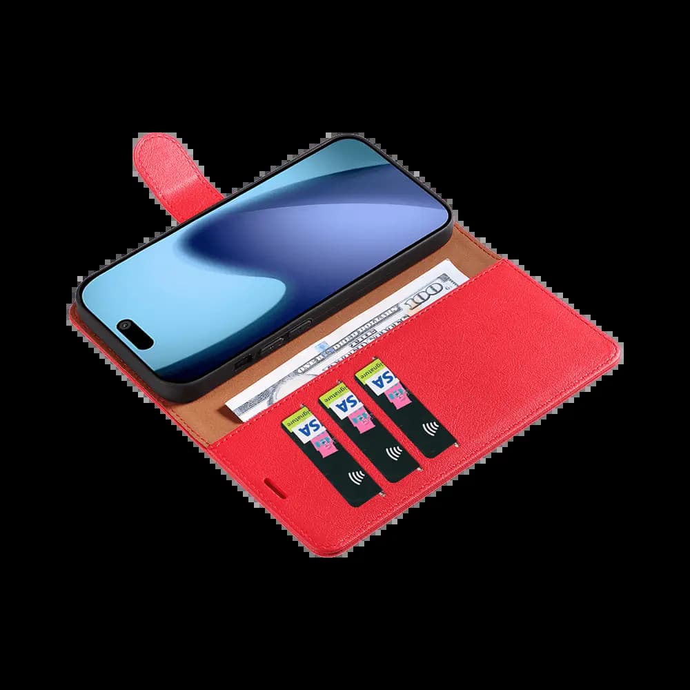Housse folio anti-RFID iPhone Air – PROTECT IP011 Rouge - Vue 3