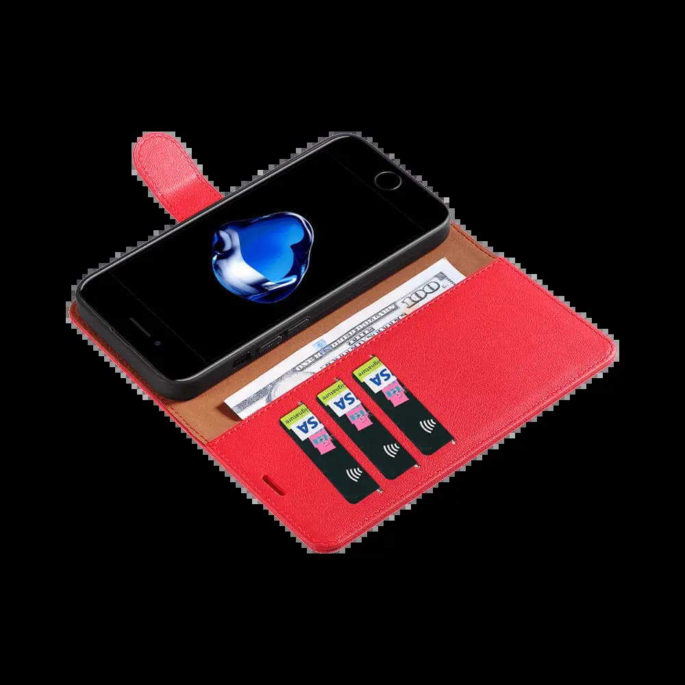 Housse folio anti-RFID iPhone 7 / 8 / SE – PROTECT IP011 Rouge - Vue 3