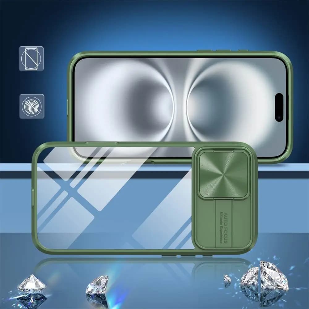 Coque avec cache caméra – iPhone 16 – PROTECT IE027 Vert Foncé - Vue 2