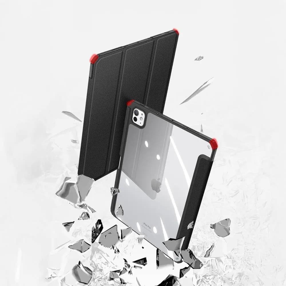 Housse folio iPad Pro 11" M4 (2024) avec dos transparent & porte-stylet - Dux Ducis Toby noir - Vue 2