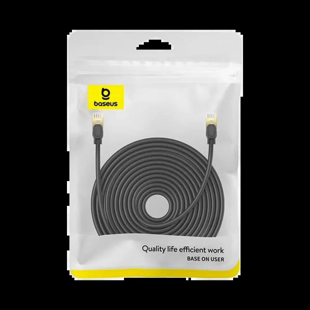 Câble Ethernet RJ45 Baseus Cat 8 40Gbps Mâle vers Mâle (10m) Noir - Vue 3