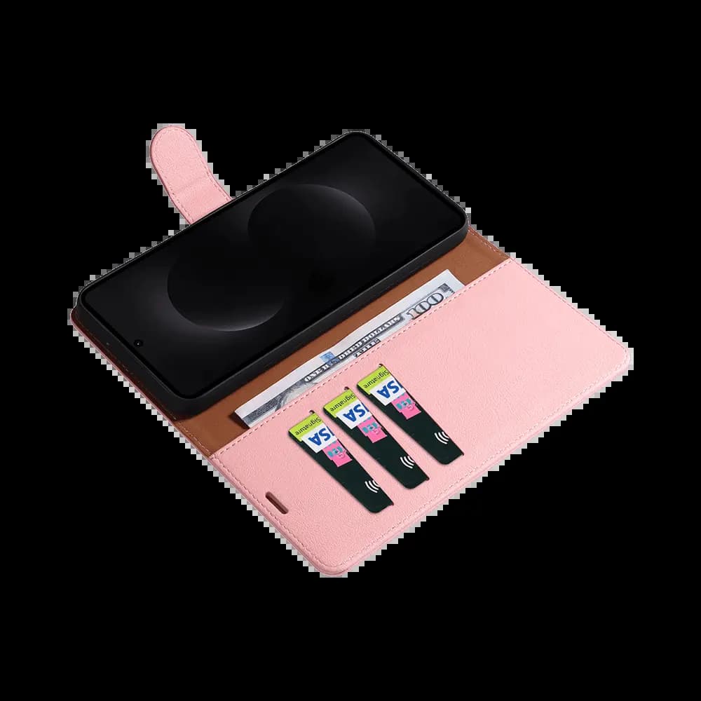 Housse folio anti-RFID Samsung Galaxy S26 Ultra – PROTECT IP011 Rose - Vue 3